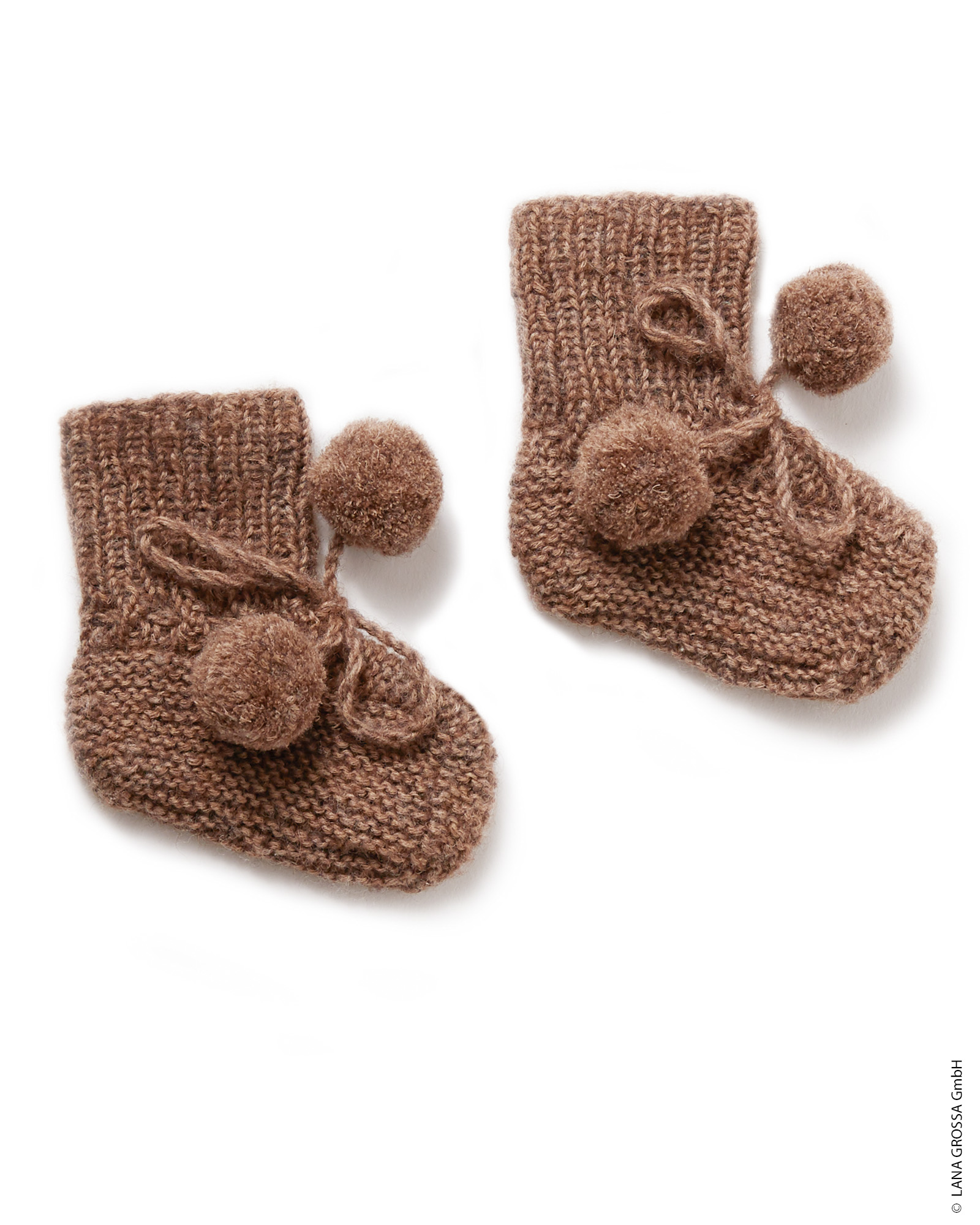 Strickset Schühchen Mit Bommel Aus Ecopuno Von Lana Grossa 2 Strickset Schühchen Mit Bommel Aus Ecopuno Von Lana Grossa – Bild 2