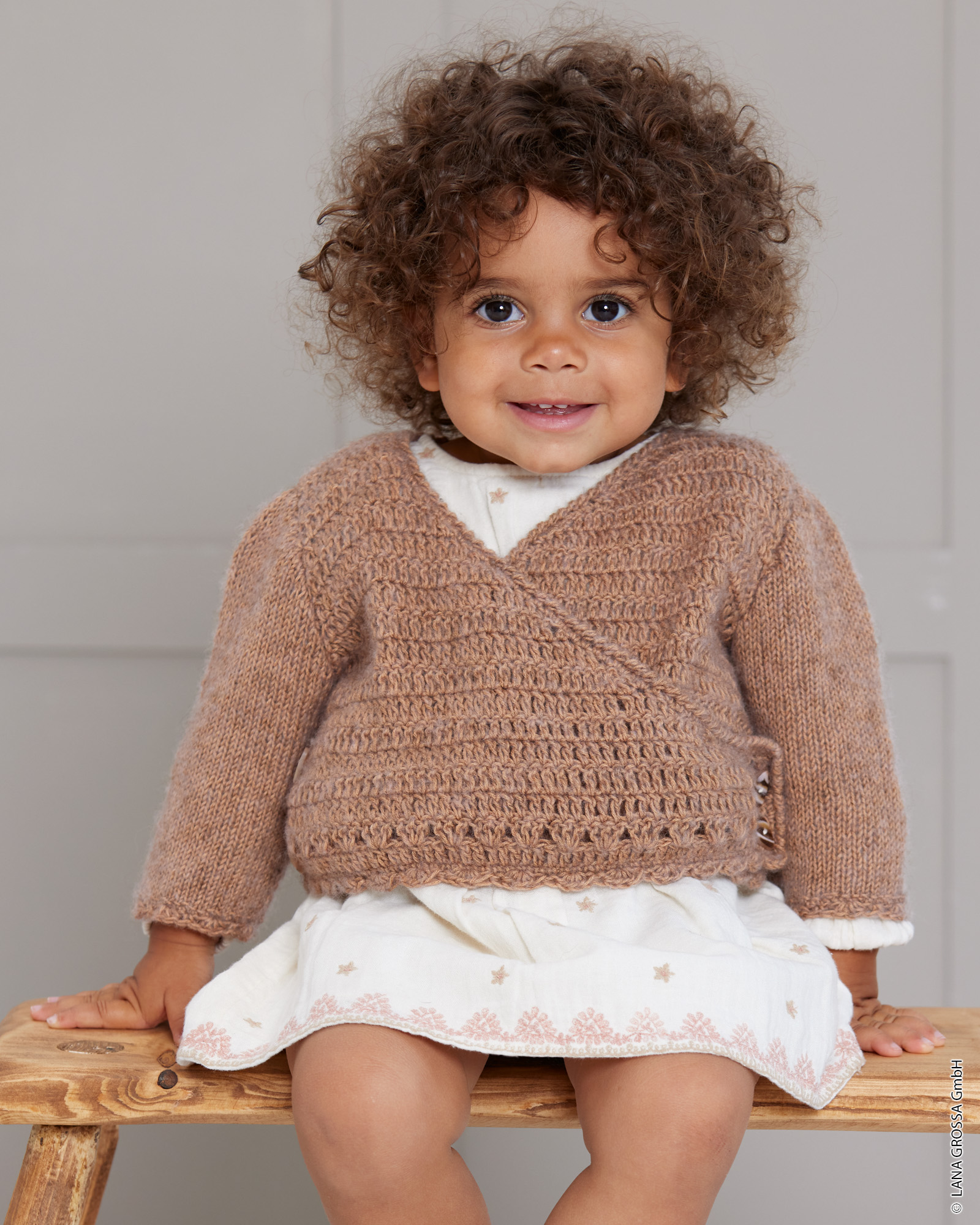 Strickset Wickeljäckchen Aus Ecopuno Von Lana Grossa 1 Wickeljäckchen - Ecopuno