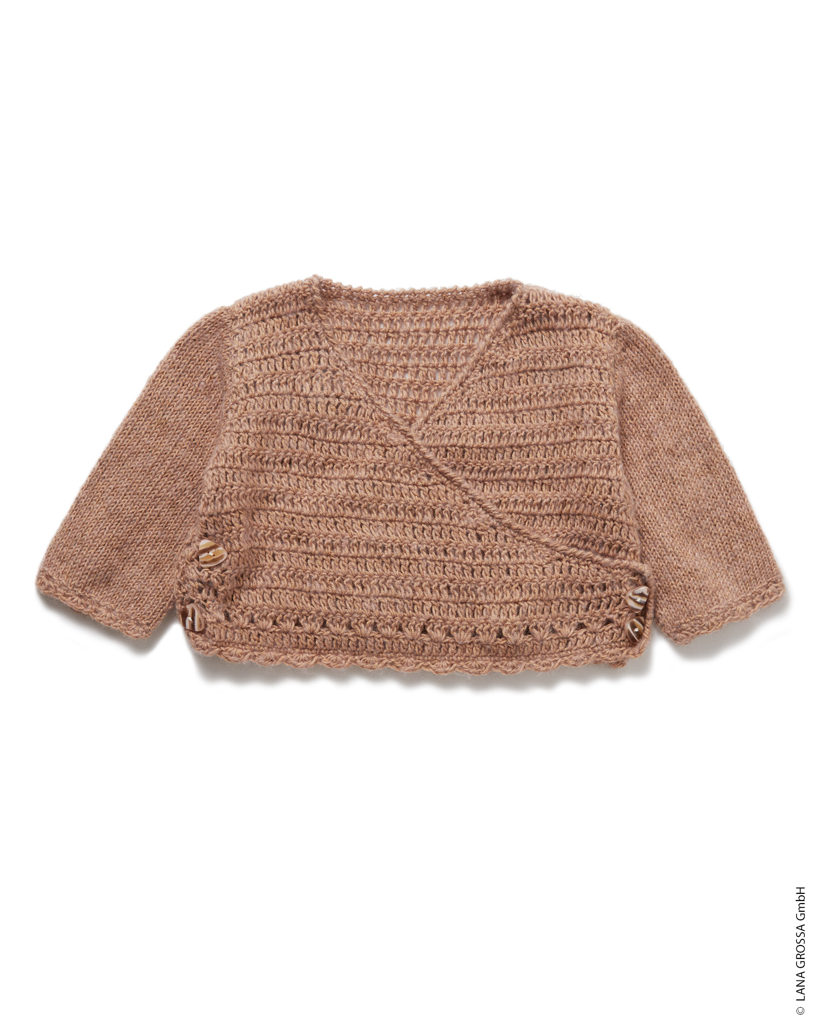 Strickset Wickeljäckchen Aus Ecopuno Von Lana Grossa 2 Strickset Wickeljäckchen Aus Ecopuno Von Lana Grossa – Bild 2