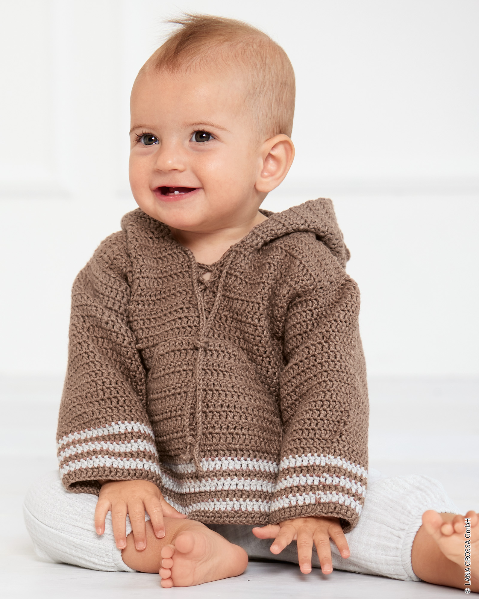 Strickset Kapuzenpulli Gehäkelt Aus Soft Cotton Von Lana Grossa 1 Kapuzenpulli Gehäkelt - Soft Cotton