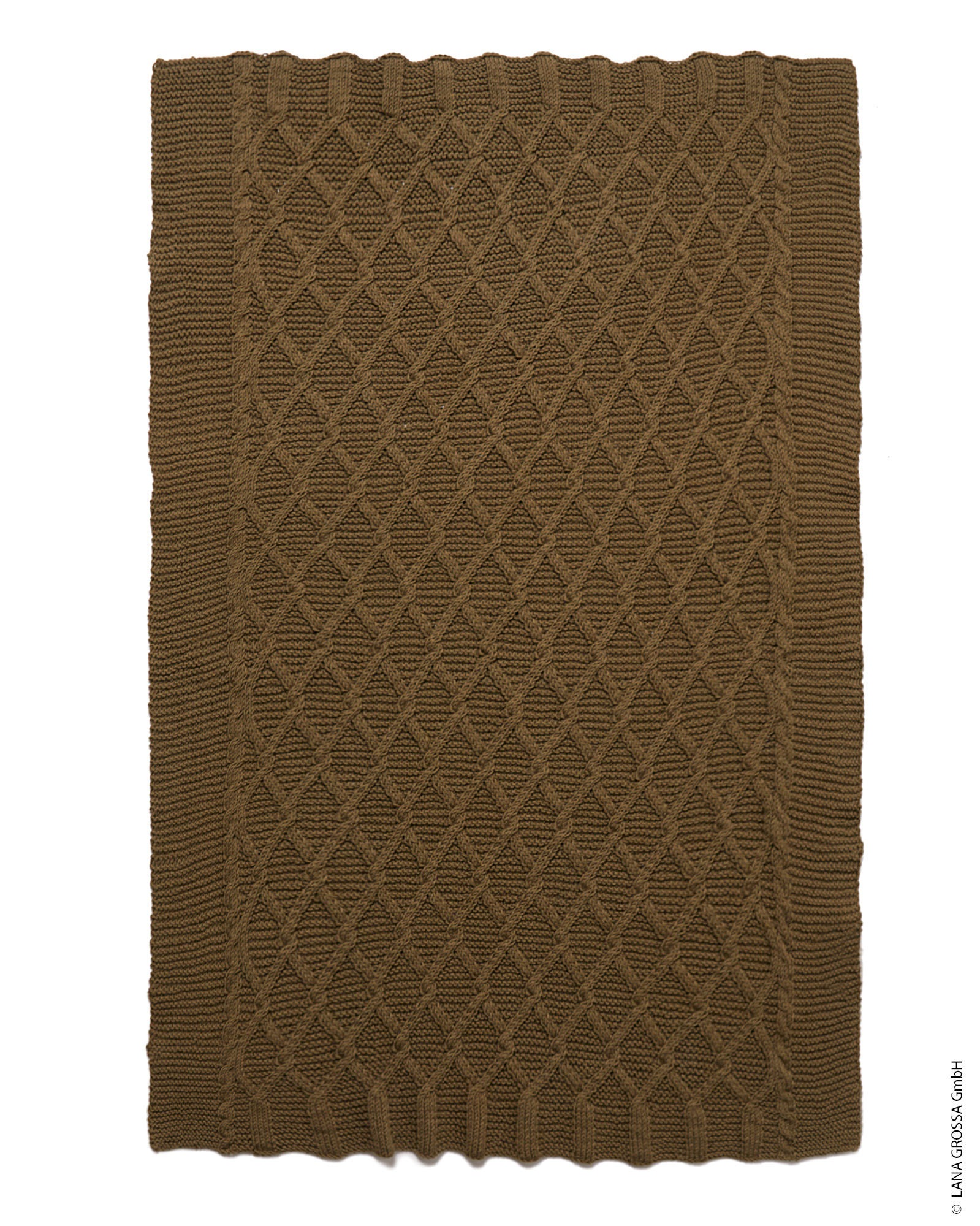 Strickset Decke Mit Zopfmuster Aus Elastico Von Lana Grossa 2 Strickset Decke Mit Zopfmuster Aus Elastico Von Lana Grossa – Bild 2