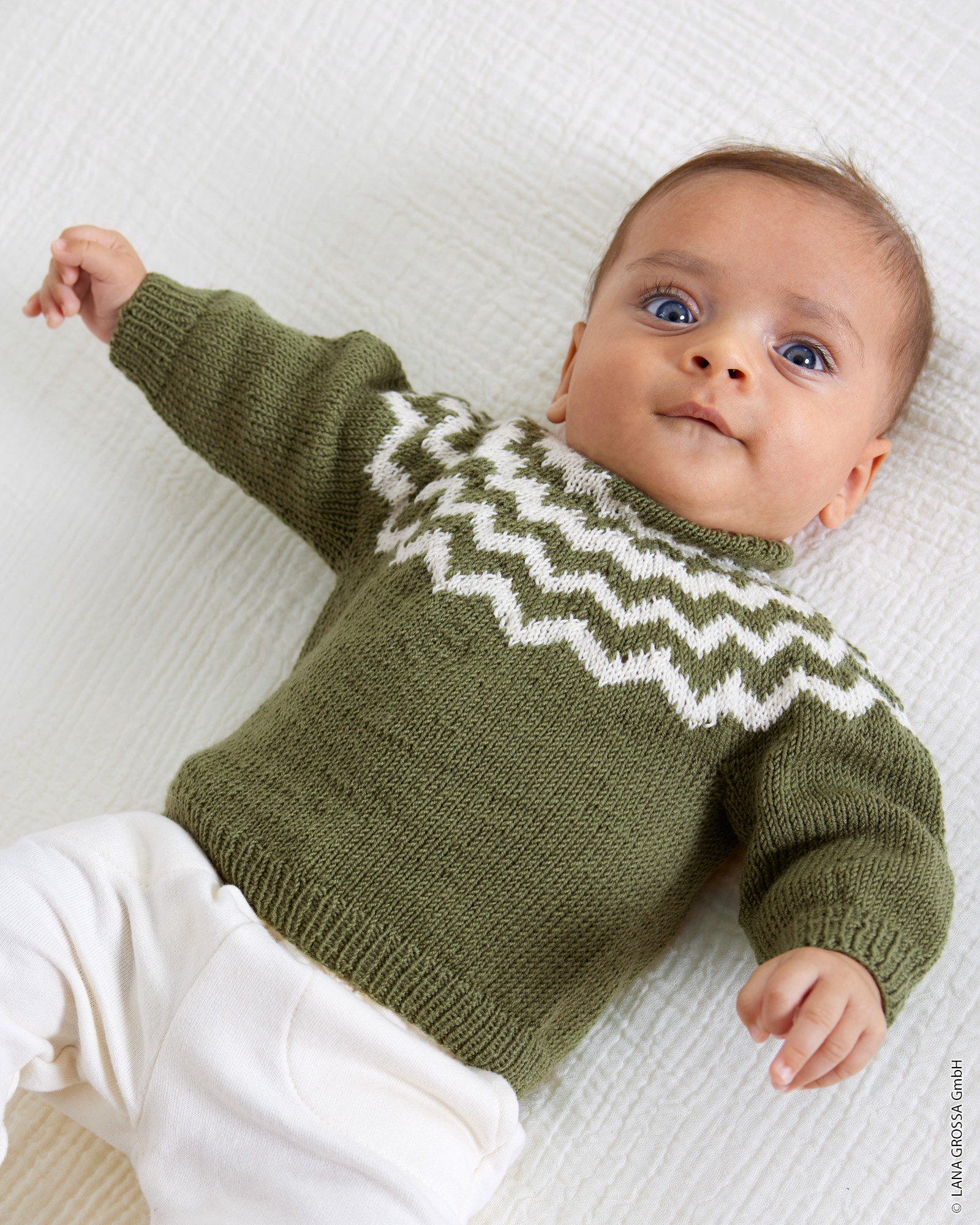 Strickset Pullover Mit Jacquardmuster Aus Cool Wool Baby Von Lana Grossa 1 Pullover Mit Jacquardmuster - Cool Wool Baby