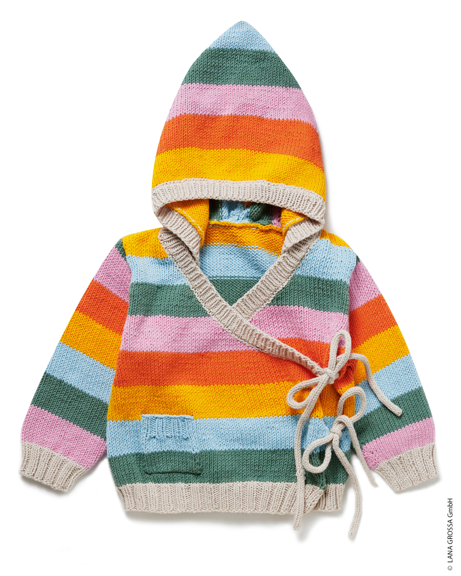 Strickset Kapuzenjacke Gestreift Aus Elastico Von Lana Grossa 2 Strickset Kapuzenjacke Gestreift Aus Elastico Von Lana Grossa – Bild 2