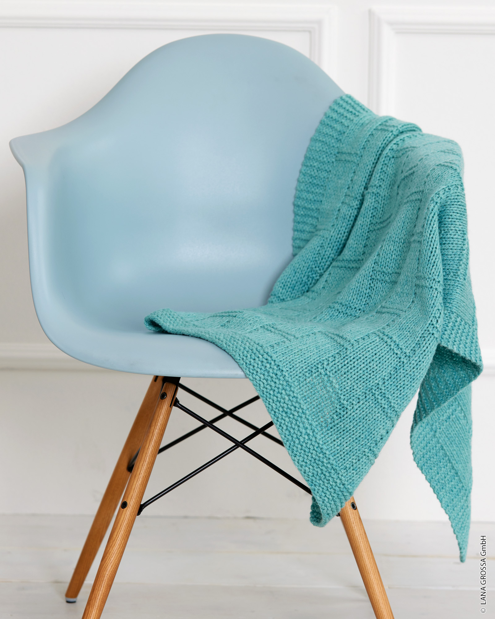 Strickset Decke Mit Strukturmuster Aus Cool Merino Big Von Lana Grossa 1 Decke Mit Strukturmuster - Cool Merino Big