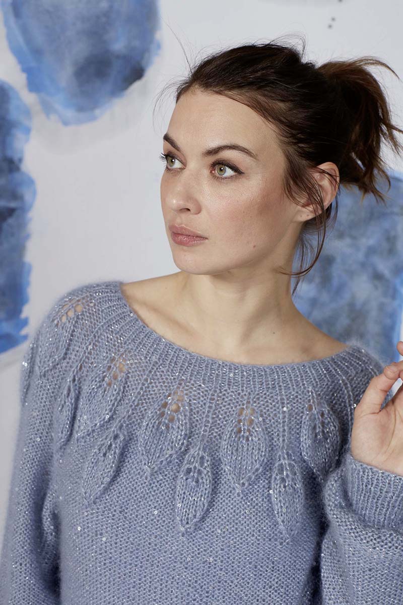 Strickset Top Down Pullover Aus Mohair Fancy Von Lang Yarns 3 Strickset Top Down Pullover Aus Mohair Fancy Von Lang Yarns – Bild 3