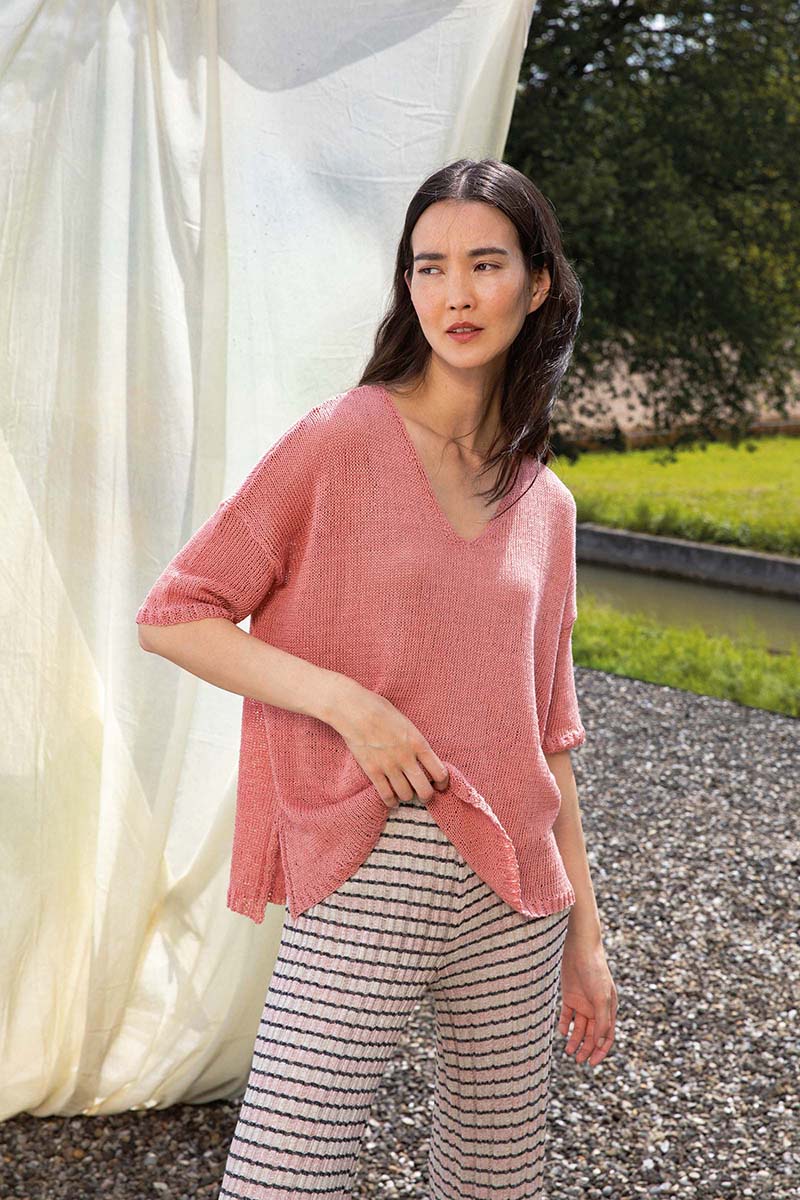 Strickset Kurzarmpullover Aus Crealino Von Lang Yarns 1 Strickset Kurzarmpullover Aus Crealino Von Lang Yarns
