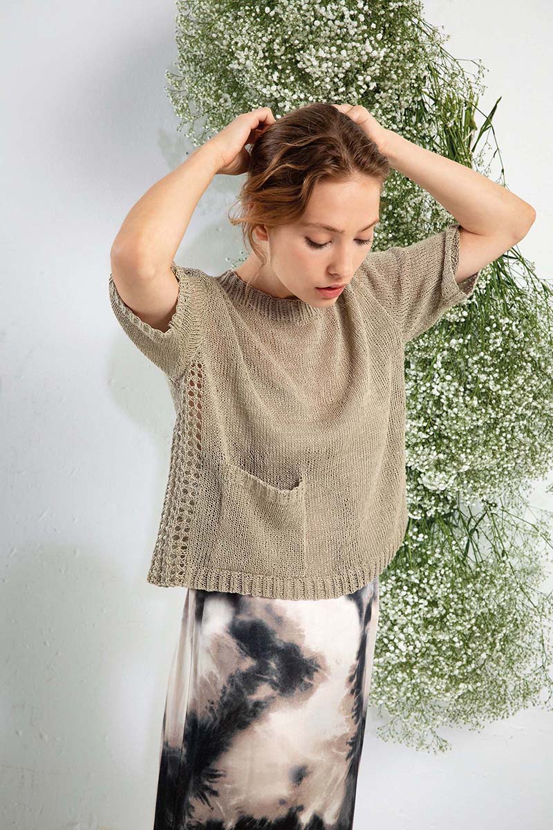 Strickset Kurzarmpullover Aus Crealino Von Lang Yarns 1 Strickset Kurzarmpullover Aus Crealino Von Lang Yarns