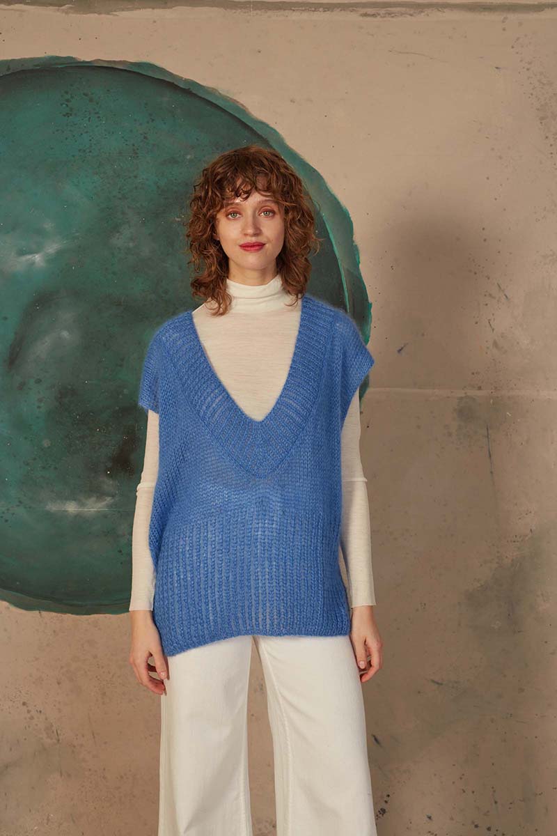 Strickset Weiter Pullunder Aus Mohair 21 Von Lang Yarns 4 Strickset Weiter Pullunder Aus Mohair 21 Von Lang Yarns – Bild 4