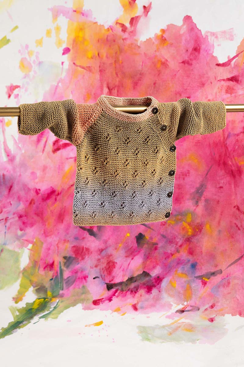 Strickset Wickelpullover Aus Baby Cotton Color Von Lang Yarns 2 Strickset Wickelpullover Aus Baby Cotton Color Von Lang Yarns – Bild 2