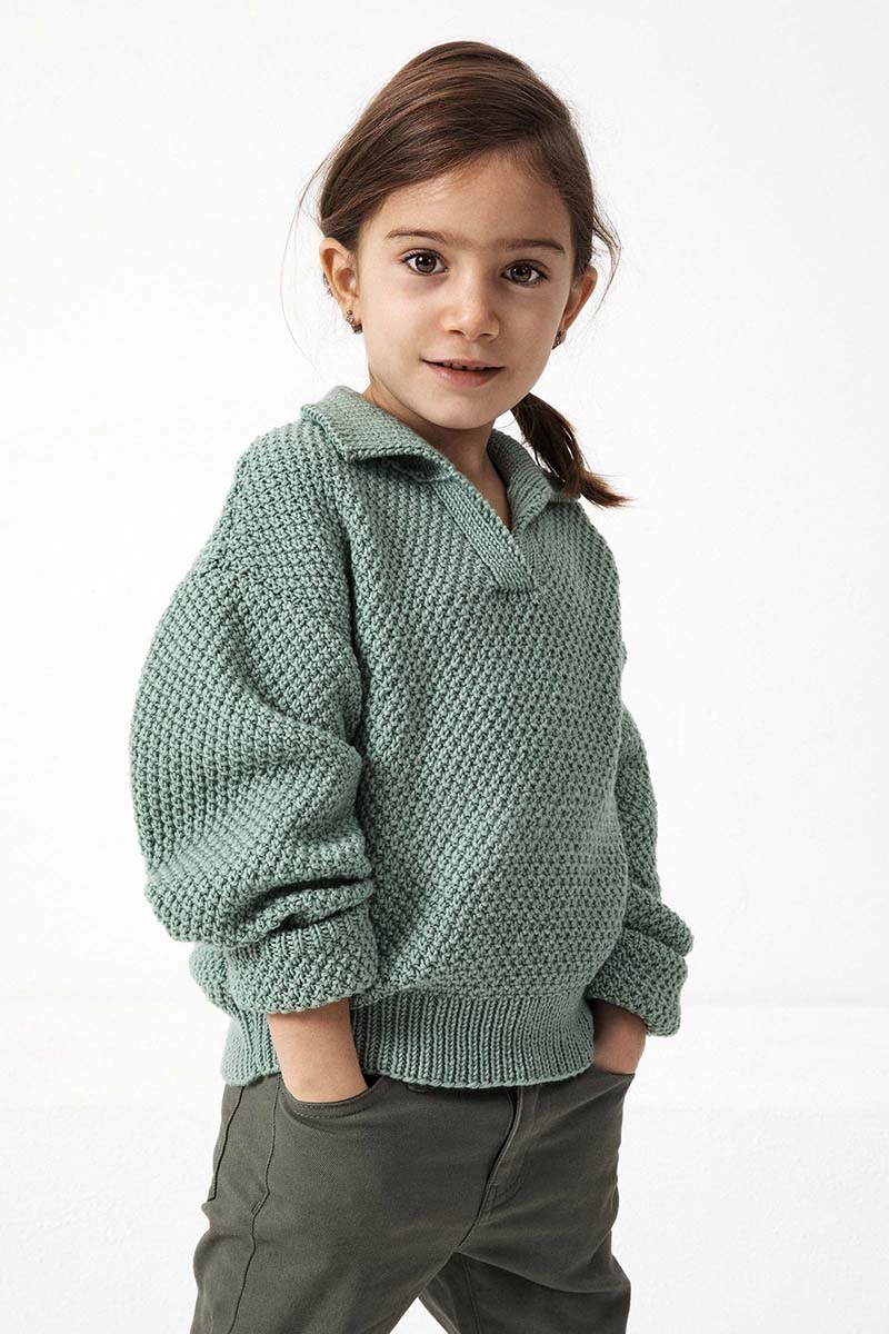 Strickset Polopullover Aus Atlantis Von Lang Yarns 1 Strickset Polopullover Aus Atlantis Von Lang Yarns