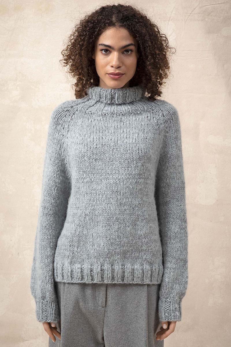 Strickset Pullover Top Down Aus Suri Alpaca Und Carpe Diem Von Lang Yarns 3 Strickset Pullover Top Down Aus Suri Alpaca Und Carpe Diem Von Lang Yarns – Bild 3