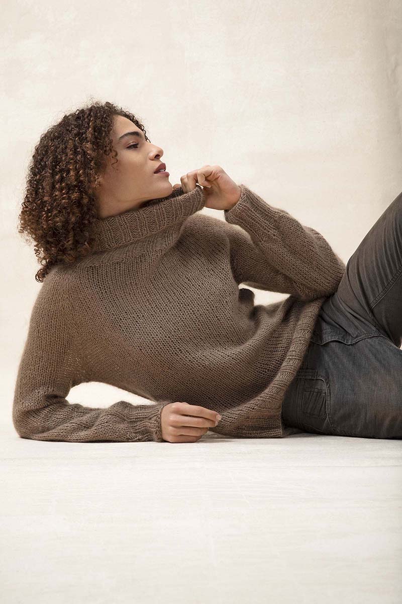 Strickset Pullover Mit Rollkragen Top Down Aus Lace Von Lang Yarns 1 Strickset Pullover Mit Rollkragen Top Down Aus Lace Von Lang Yarns