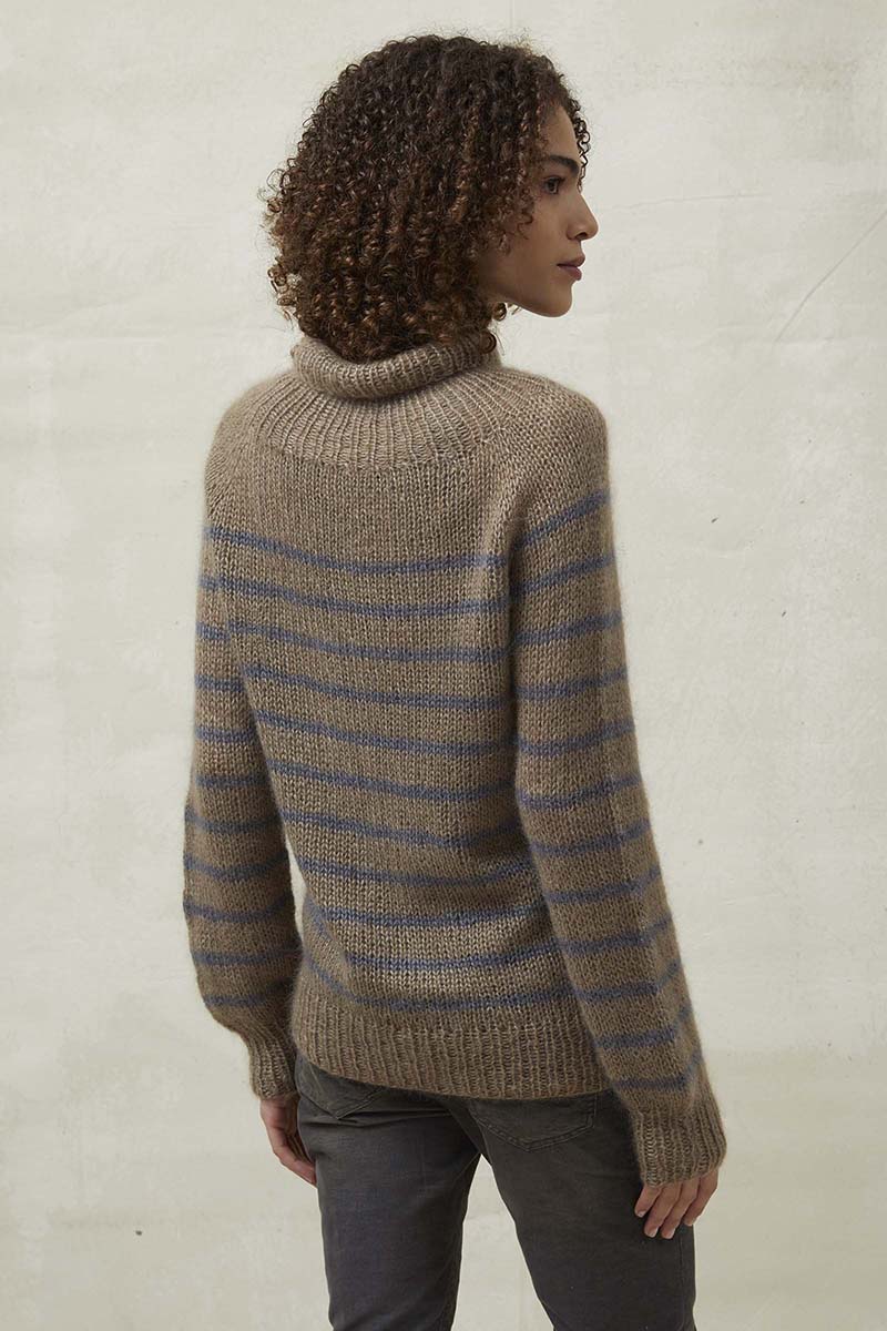 Strickset Pullover Mit Streifen Top Down Aus Lace Von Lang Yarns 3 Strickset Pullover Mit Streifen Top Down Aus Lace Von Lang Yarns – Bild 3
