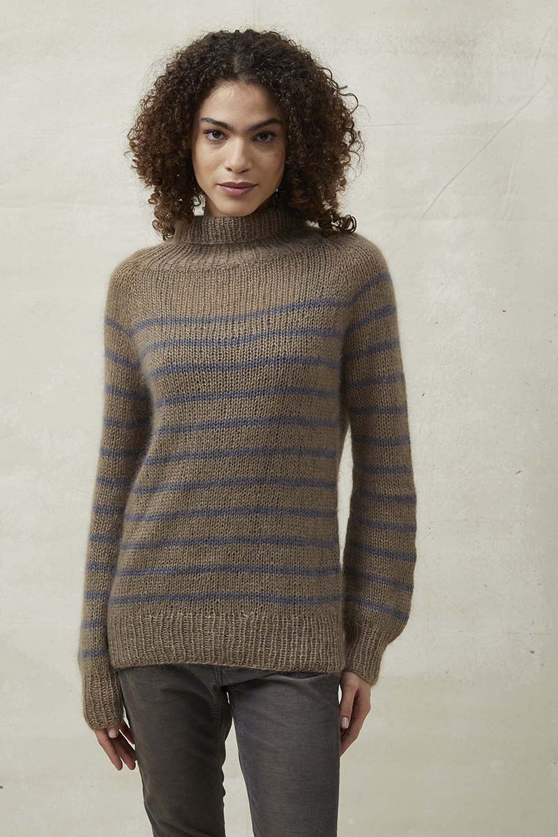 Strickset Pullover Mit Streifen Top Down Aus Lace Von Lang Yarns 4 Strickset Pullover Mit Streifen Top Down Aus Lace Von Lang Yarns – Bild 4