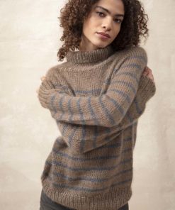 Strickset Pullover mit Streifen Top Down aus Lace von Lang Yarns