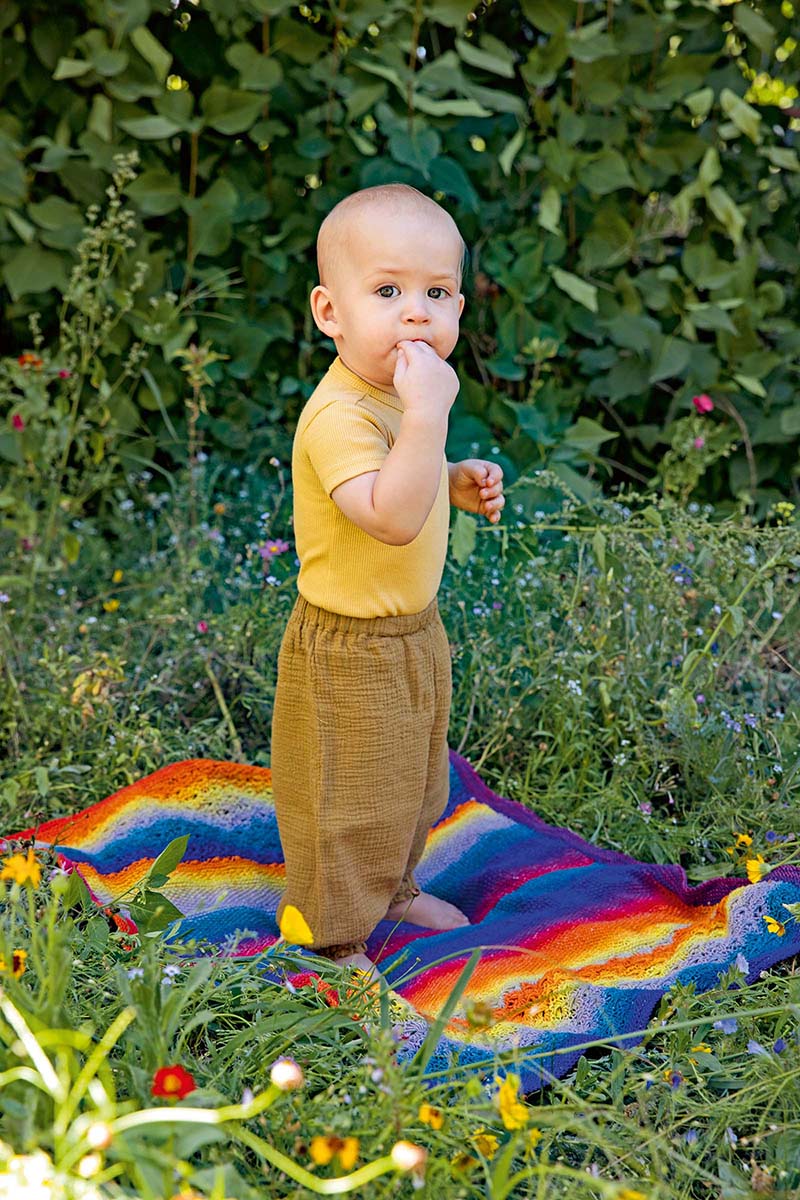Strickset Decke Aus Baby Cotton Color Von Lang Yarns 1 Strickset Decke Aus Baby Cotton Color Von Lang Yarns
