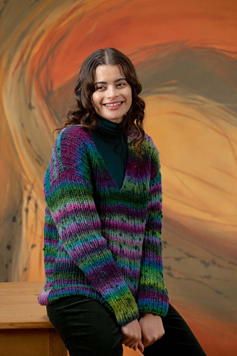 Strickset Kurzer Pullover Aus Cloud Tweed Von Lang Yarns 1 Strickset Kurzer Pullover Aus Cloud Tweed Von Lang Yarns