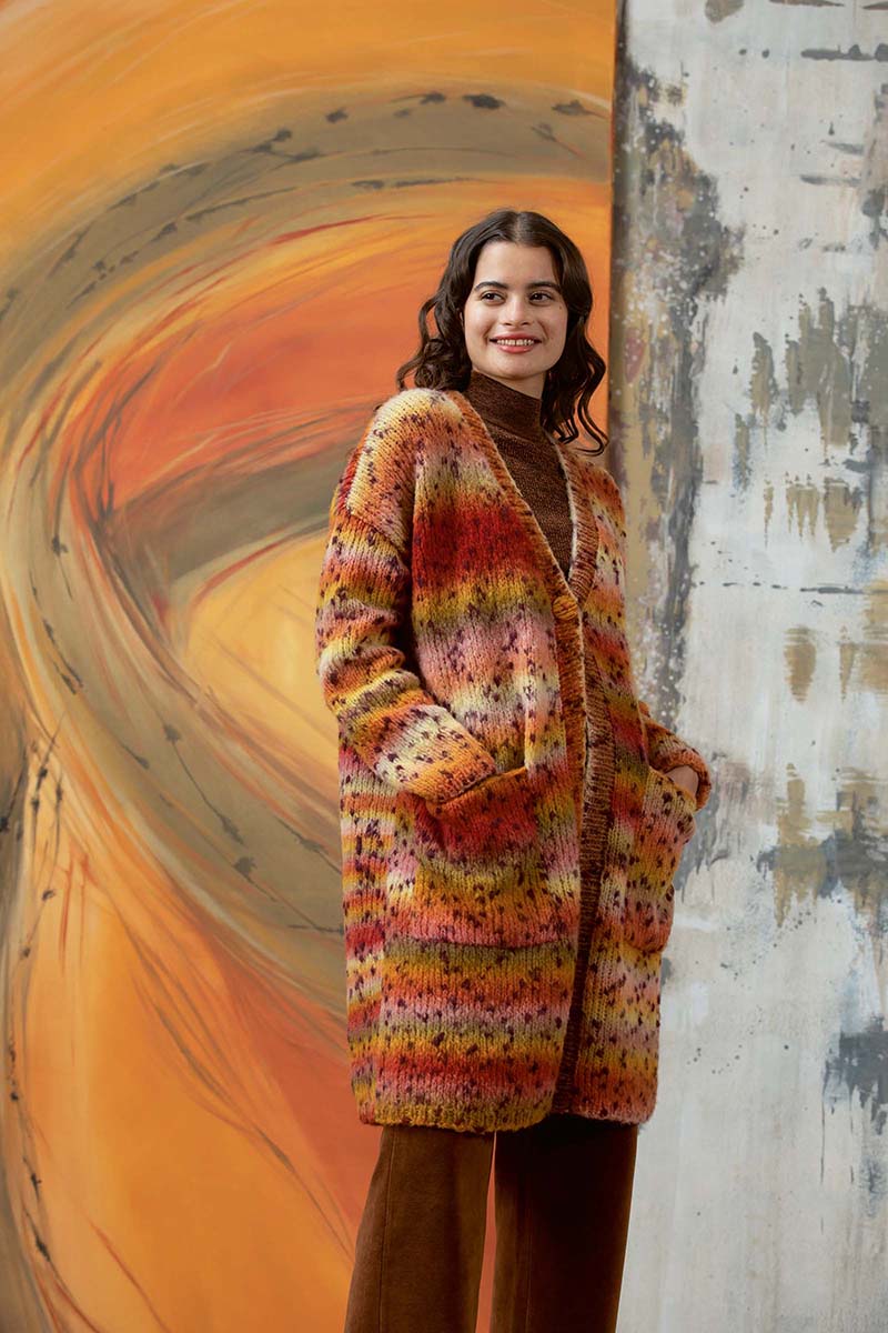 Strickset Lange Jacke Aus Cloud Tweed Von Lang Yarns 1 Strickset Lange Jacke Aus Cloud Tweed Von Lang Yarns