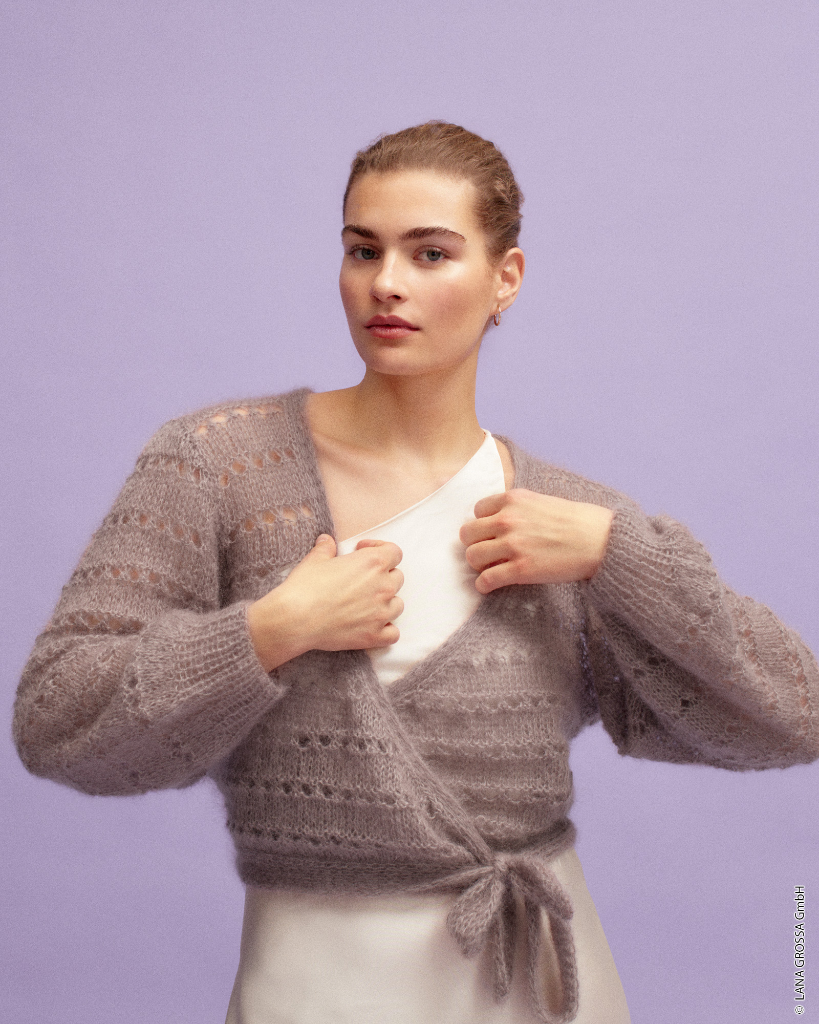 Strickset Verspielte Wickeljacke Aus Silkhair Von Lana Grossa 1 Strickset Verspielte Wickeljacke Aus Silkhair Von Lana Grossa