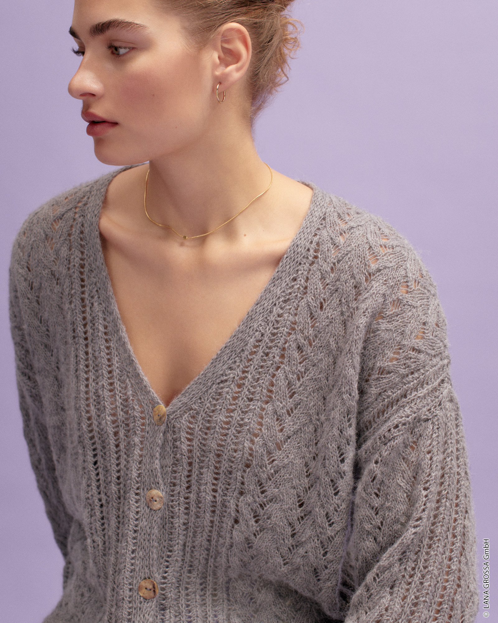 Strickset Ajourmuster Jacke Aus Ecopuno Von Lana Grossa 3 Strickset Ajourmuster Jacke Aus Ecopuno Von Lana Grossa – Bild 3