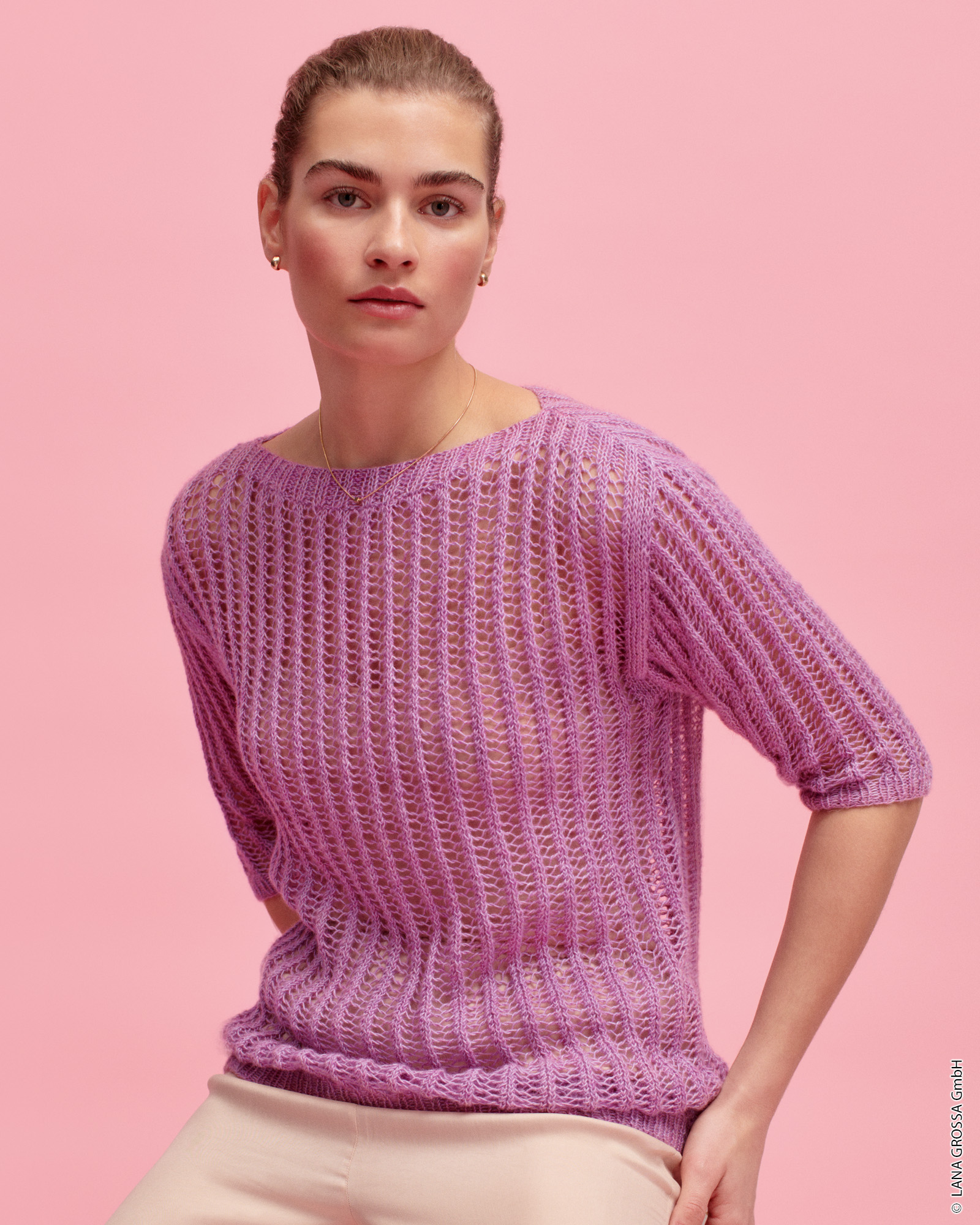 Strickset Ajour Pulli Mit Rippen Aus Ecopuno Von Lana Grossa 1 Strickset Ajour Pulli Mit Rippen Aus Ecopuno Von Lana Grossa