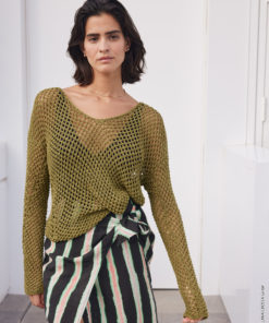 Strickset Pullover Im Lochmuster aus Solo Lino von Lana Grossa