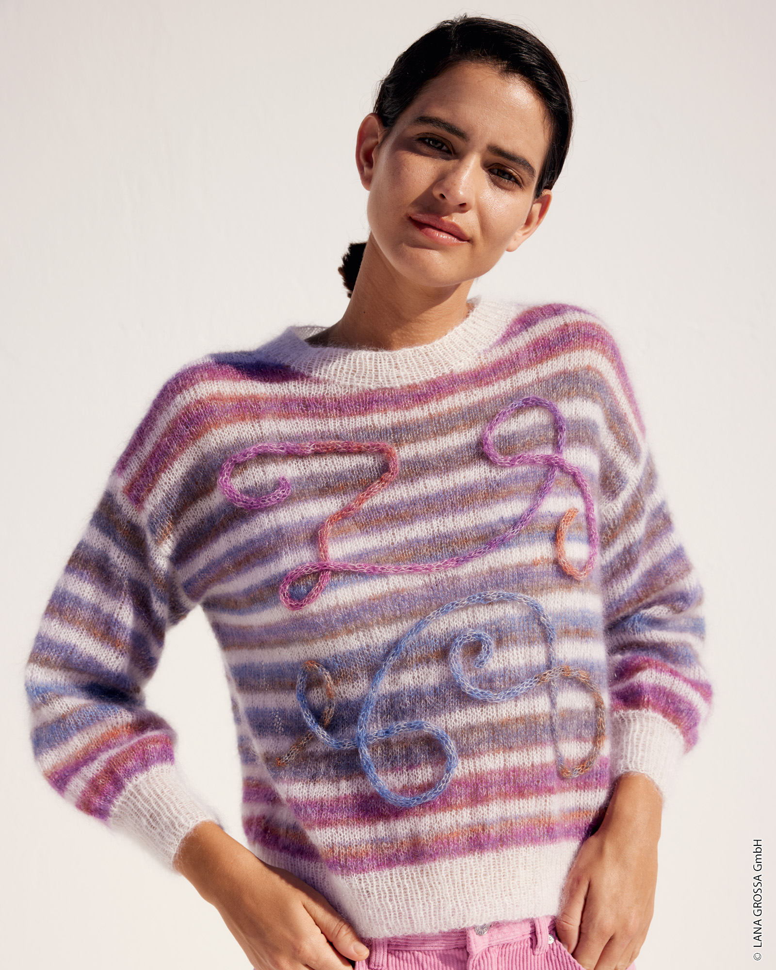 Strickset Pullover Aus Silkhair Print Und Silkhair Von Lana Grossa 1 Strickset Pullover Aus Silkhair Print Und Silkhair Von Lana Grossa