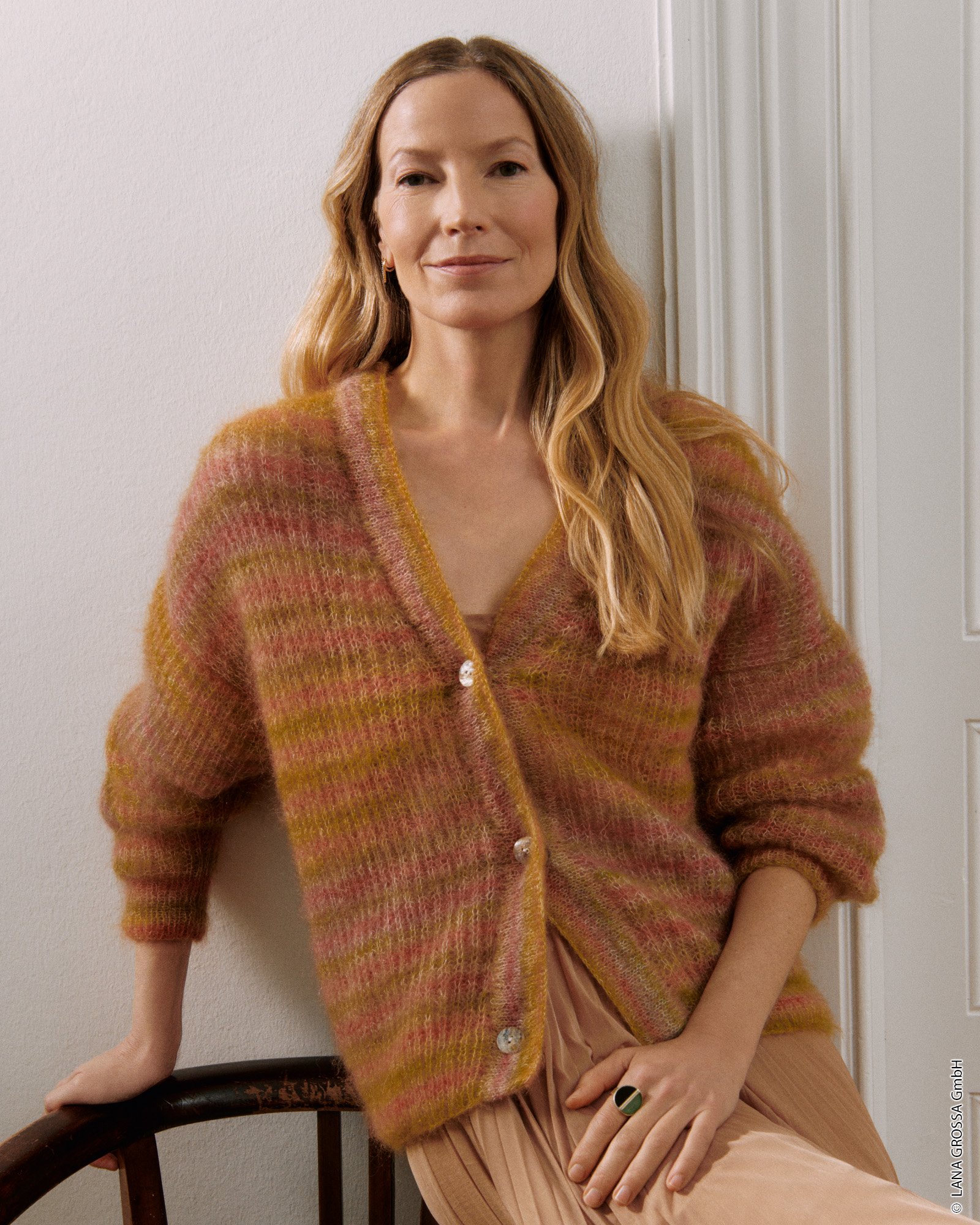Strickset Patent-Jacke Aus Silkhair Print Von Lana Grossa 1 Patent-Jacke - Silkhair Print
