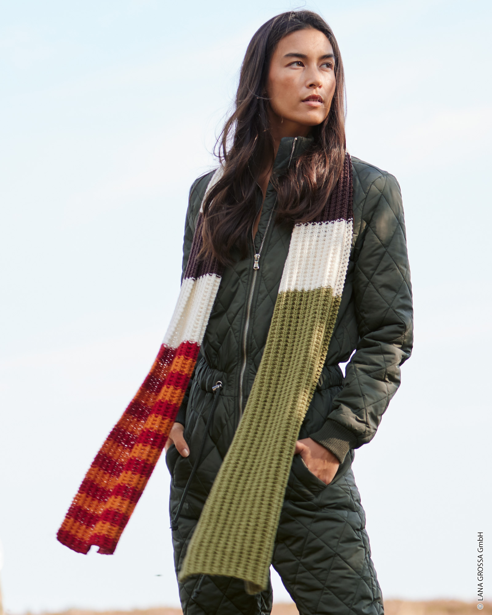Strickset Schal Im Rippenmuster Aus Cool Wool Big Von Lana Grossa 1 Strickset Schal Im Rippenmuster Aus Cool Wool Big Von Lana Grossa