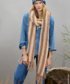 Strickset Streifenschal Mit Fransen aus Brigitte No. 3 von Lana Grossa