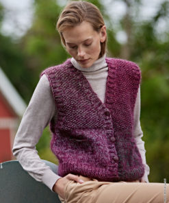 Strickset Weste Im Perlmuster aus Gomitolo Versione und Brigitte No. 3 von Lana Grossa