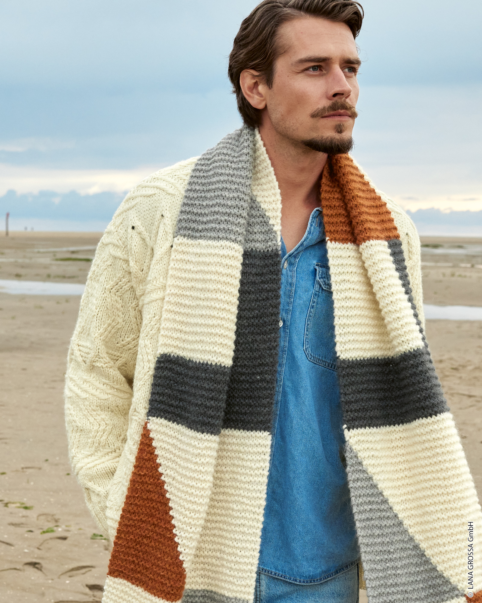 Strickset Jacke Im Mustermix Aus Cool Merino Big Von Lana Grossa 2 Strickset Jacke Im Mustermix Aus Cool Merino Big Von Lana Grossa – Bild 2
