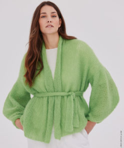 Strickset Schalkragen-cardigan Topdown aus Silkhair von Lana Grossa