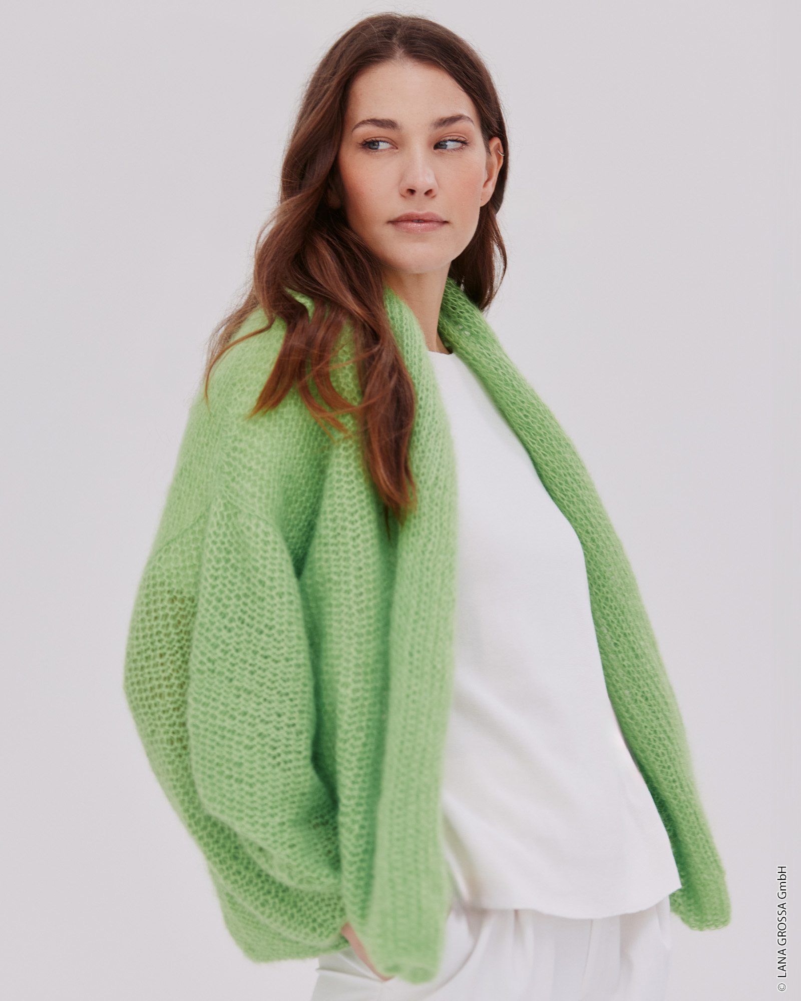 Strickset Schalkragen-Cardigan Topdown Aus Silkhair Von Lana Grossa 3 Strickset Schalkragen-Cardigan Topdown Aus Silkhair Von Lana Grossa – Bild 3