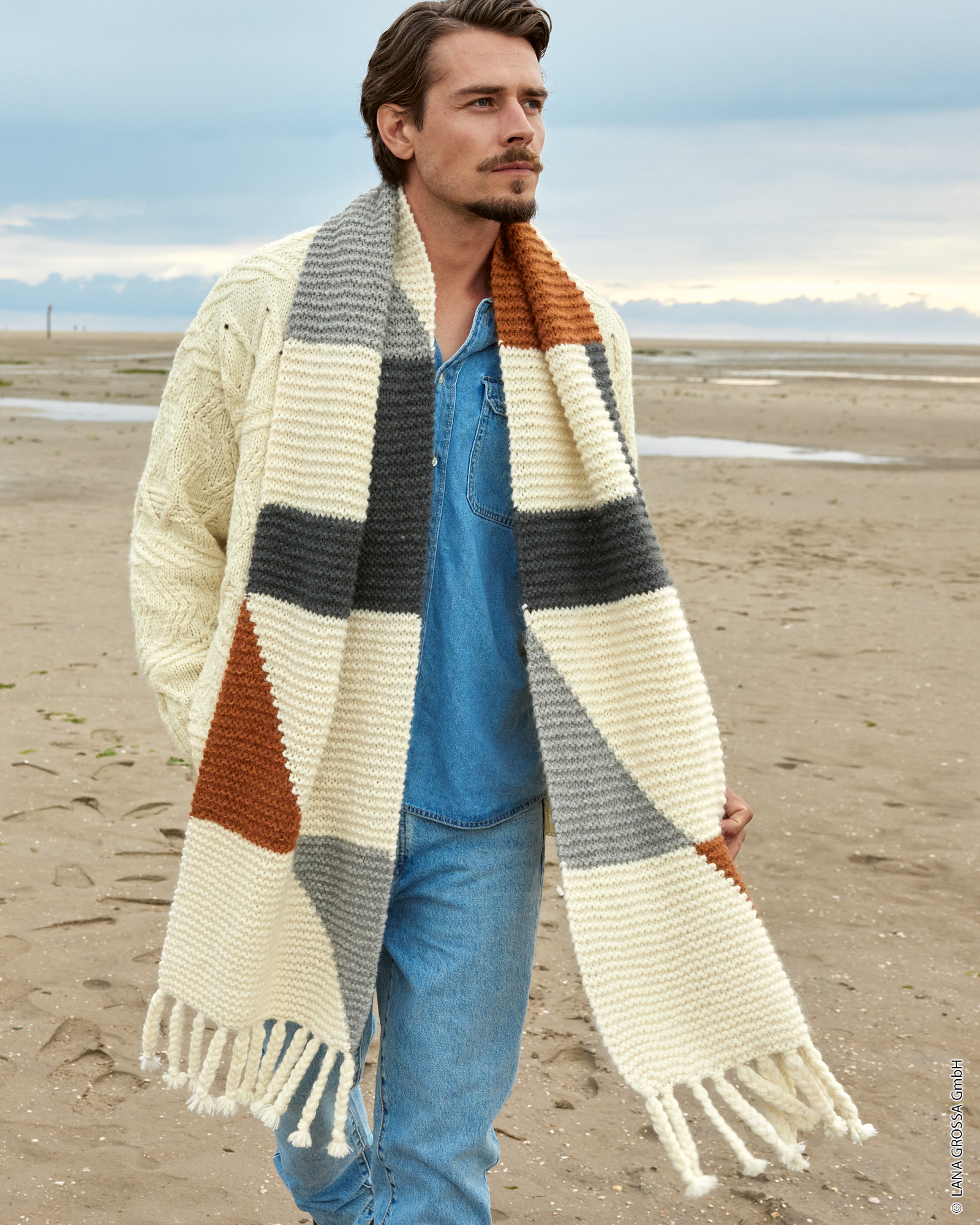 Strickset Schal Aus Cool Merino Big Und Setasuri Von Lana Grossa 1 Strickset Schal Aus Cool Merino Big Und Setasuri Von Lana Grossa