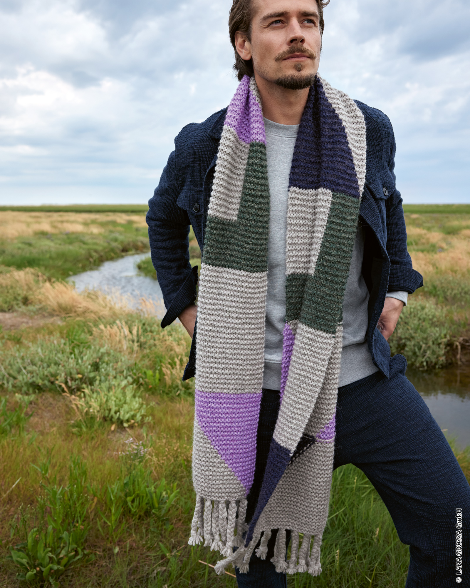 Strickset Schal Aus Cool Merino Big Und Setasuri Von Lana Grossa 2 Strickset Schal Aus Cool Merino Big Und Setasuri Von Lana Grossa – Bild 2