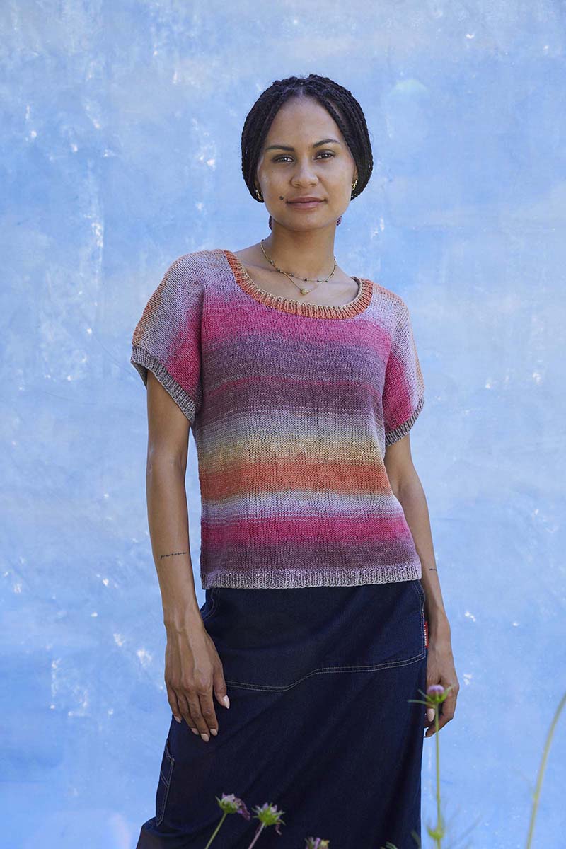 Strickset Kurzarmpullover Aus Silk Color Von Lang Yarns 1 Strickset Kurzarmpullover Aus Silk Color Von Lang Yarns