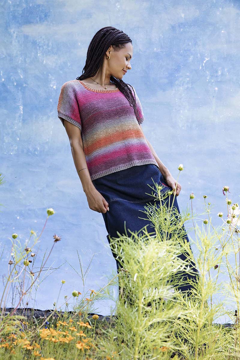Strickset Kurzarmpullover Aus Silk Color Von Lang Yarns 2 Strickset Kurzarmpullover Aus Silk Color Von Lang Yarns – Bild 2