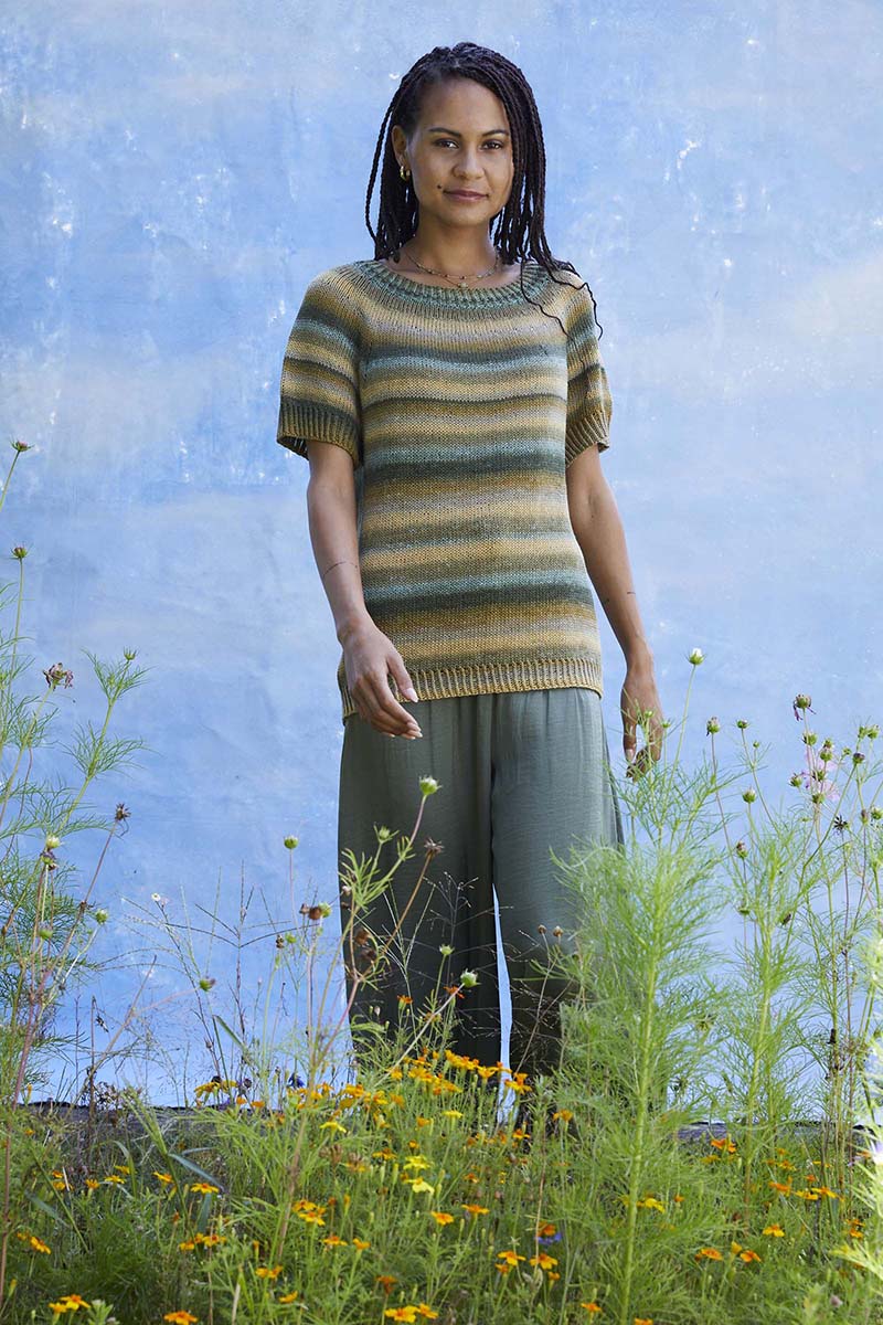 Strickset Kurzarmpullover Top Down Aus Silk Color Von Lang Yarns 4 Strickset Kurzarmpullover Top Down Aus Silk Color Von Lang Yarns – Bild 4