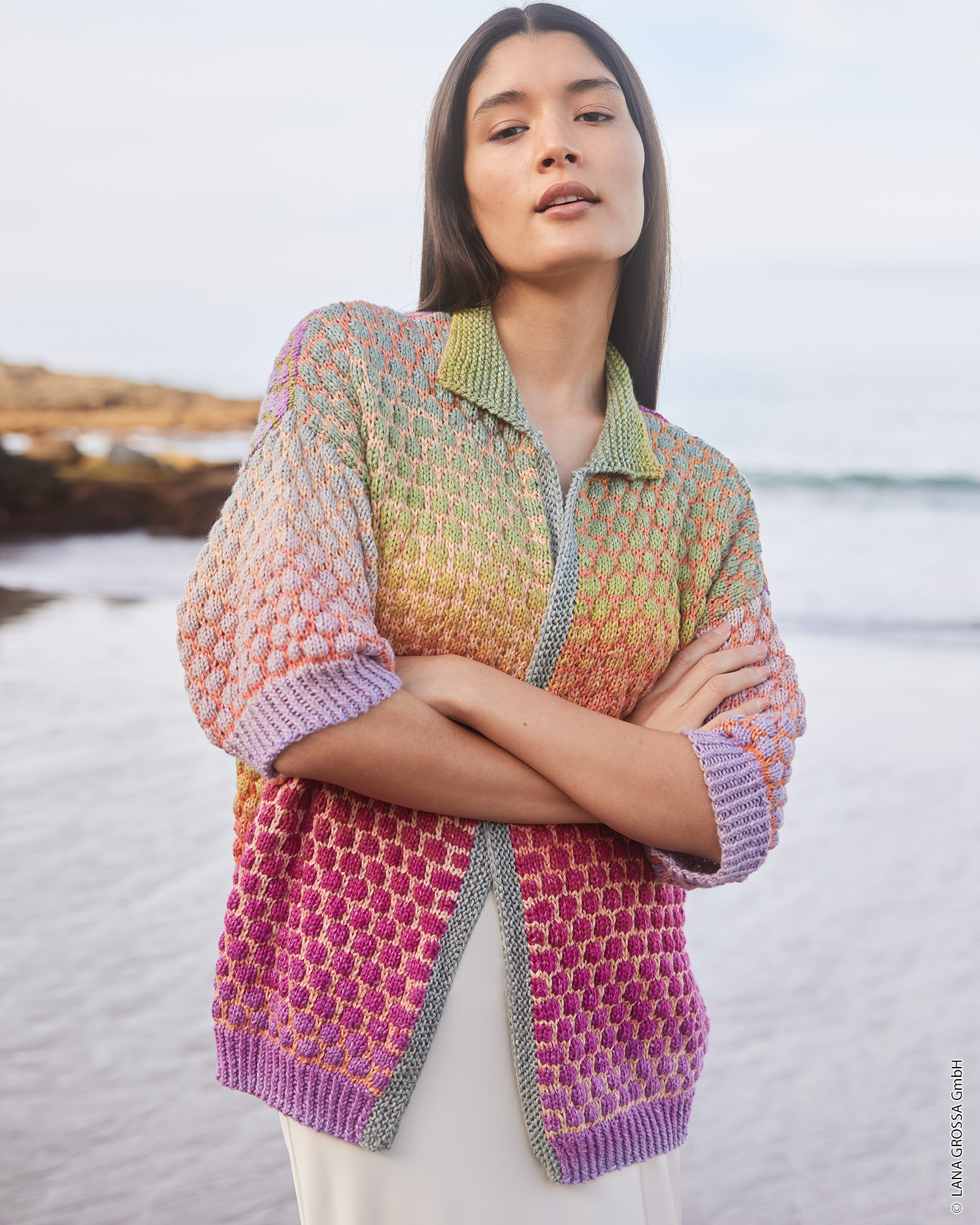 Strickset Cardigan Im Punktmuster Aus Cotonella Von Lana Grossa 1 Strickset Cardigan Im Punktmuster Aus Cotonella Von Lana Grossa