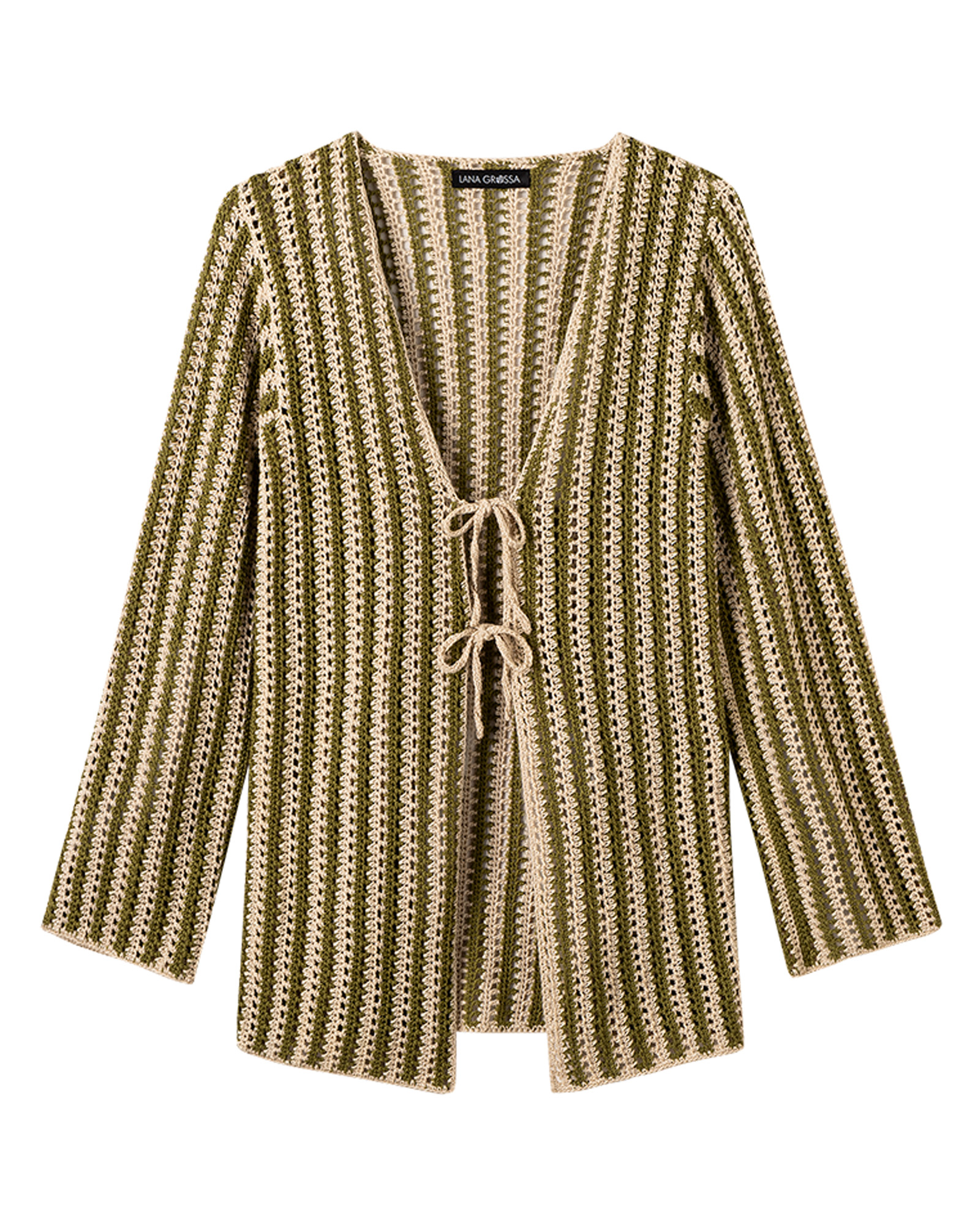 Strickset Jacke Im Lochmuster Quer Gehäkelt Aus Solo Lino Von Lana Grossa 2 Strickset Jacke Im Lochmuster Quer Gehäkelt Aus Solo Lino Von Lana Grossa – Bild 2