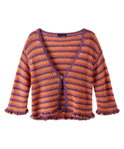 Strickset Streifencardigan Im Stäbchenlochmuster Aus Alta Moda Cotolana Von Lana Grossa 3 Strickset Streifencardigan Im Stäbchenlochmuster Aus Alta Moda Cotolana Von Lana Grossa – Bild 2