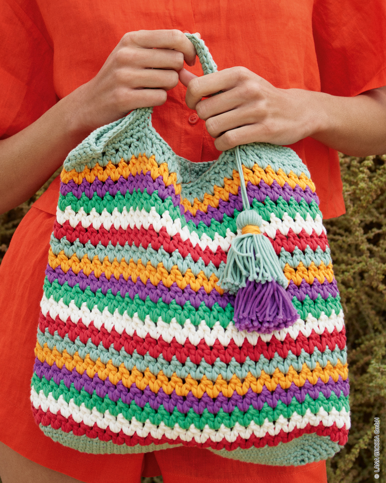 Strickset Strandtasche Im Zickzackmuster Aus Promessa Von Lana Grossa 1 Strickset Strandtasche Im Zickzackmuster Aus Promessa Von Lana Grossa