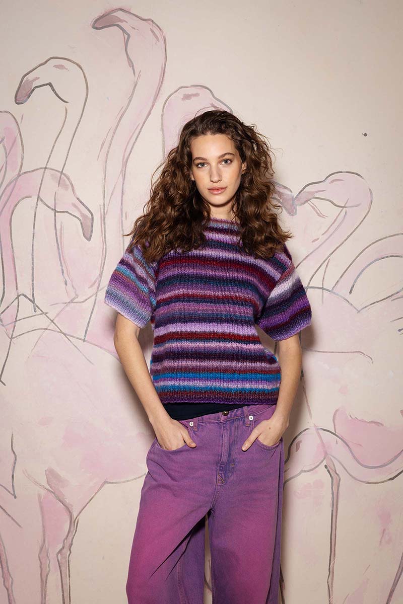 Strickset Kurzarmpullover Aus Cloud Von Lang Yarns 1 Strickset Kurzarmpullover Aus Cloud Von Lang Yarns