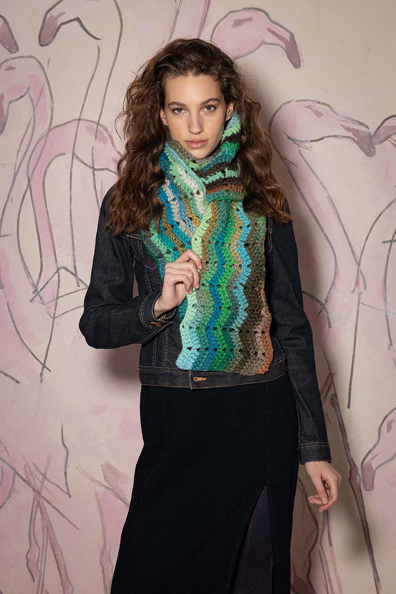 Strickset Quer Gehäkelter Schal Aus Cloud Von Lang Yarns 1 Strickset Quer Gehäkelter Schal Aus Cloud Von Lang Yarns
