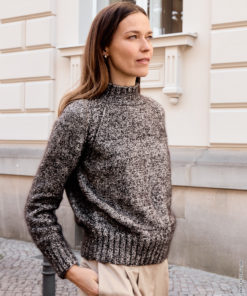 Strickset Raglanpullover Mit Zopf aus Cashmere 16 Fine und Silkhair von Lana Grossa