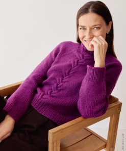 Strickset Pullover Mit Zopf aus Alta Moda Cashmere 16 von Lana Grossa