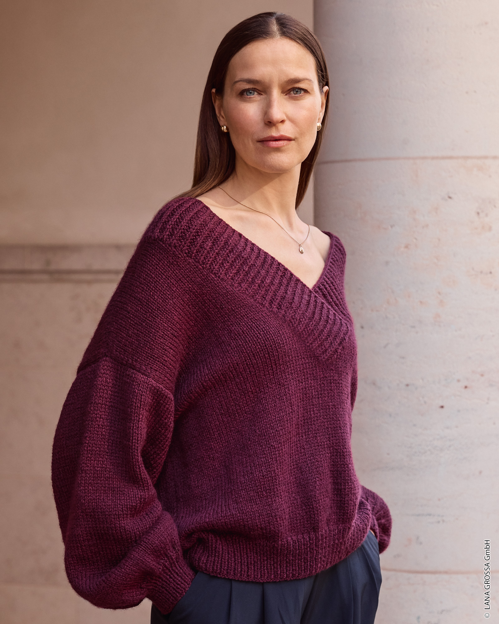 Strickset Pullover Mit Breitem Kragen Aus Cool Merino Von Lana Grossa 1 Strickset Pullover Mit Breitem Kragen Aus Cool Merino Von Lana Grossa