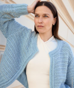 Strickset Jacke Kraus Rechts aus Cool Wool und Silkhair von Lana Grossa