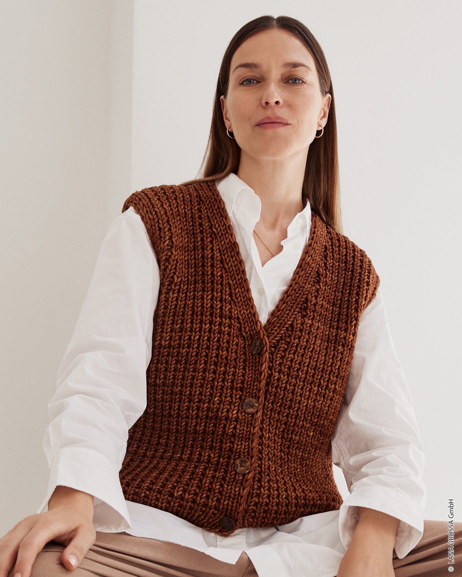 Strickset Weste Mit Strukturmuster Aus Vintage Superchunky Von Lana Grossa 1 Strickset Weste Mit Strukturmuster Aus Vintage Superchunky Von Lana Grossa